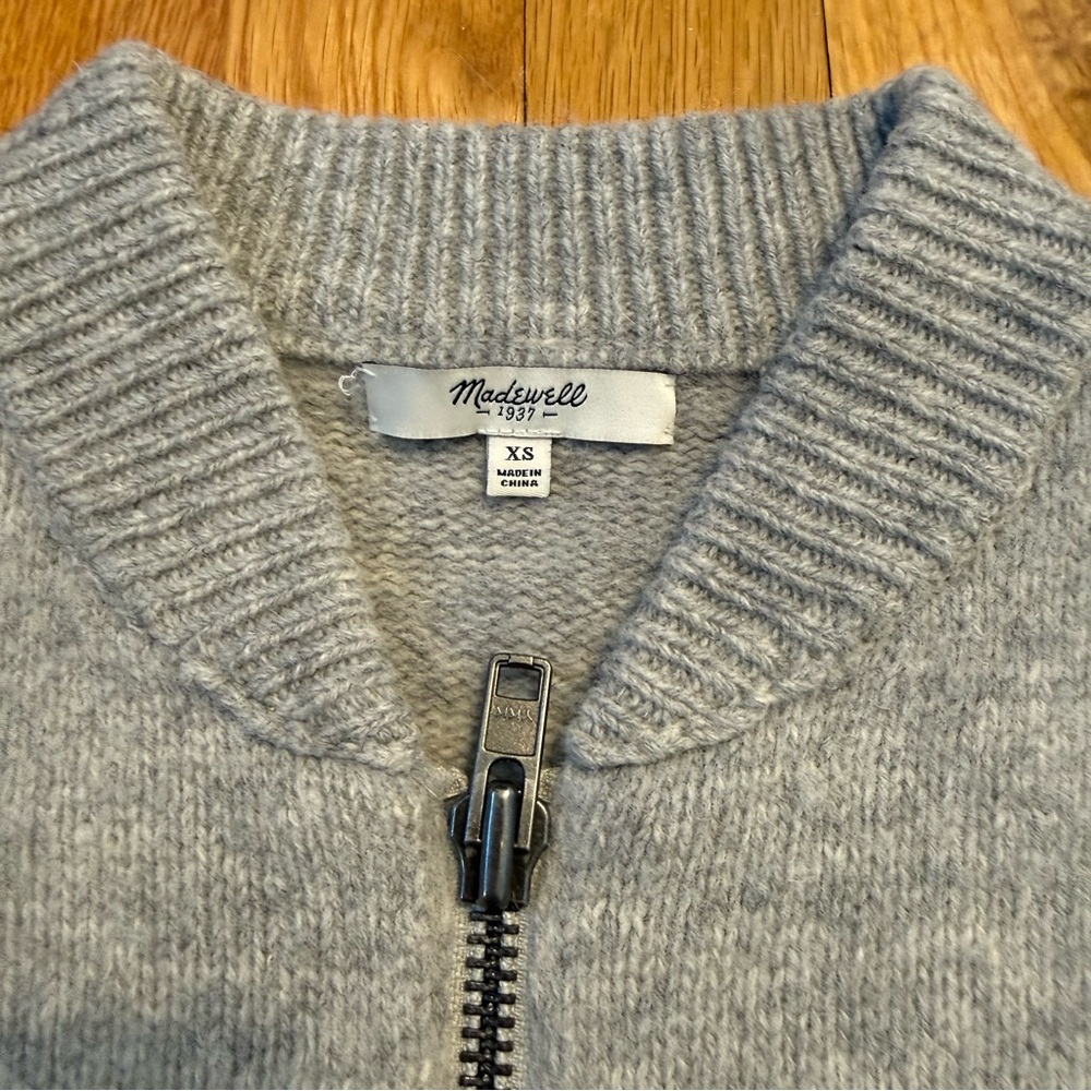 Gray Zip-Up Cardigan - Picture 3 of 5